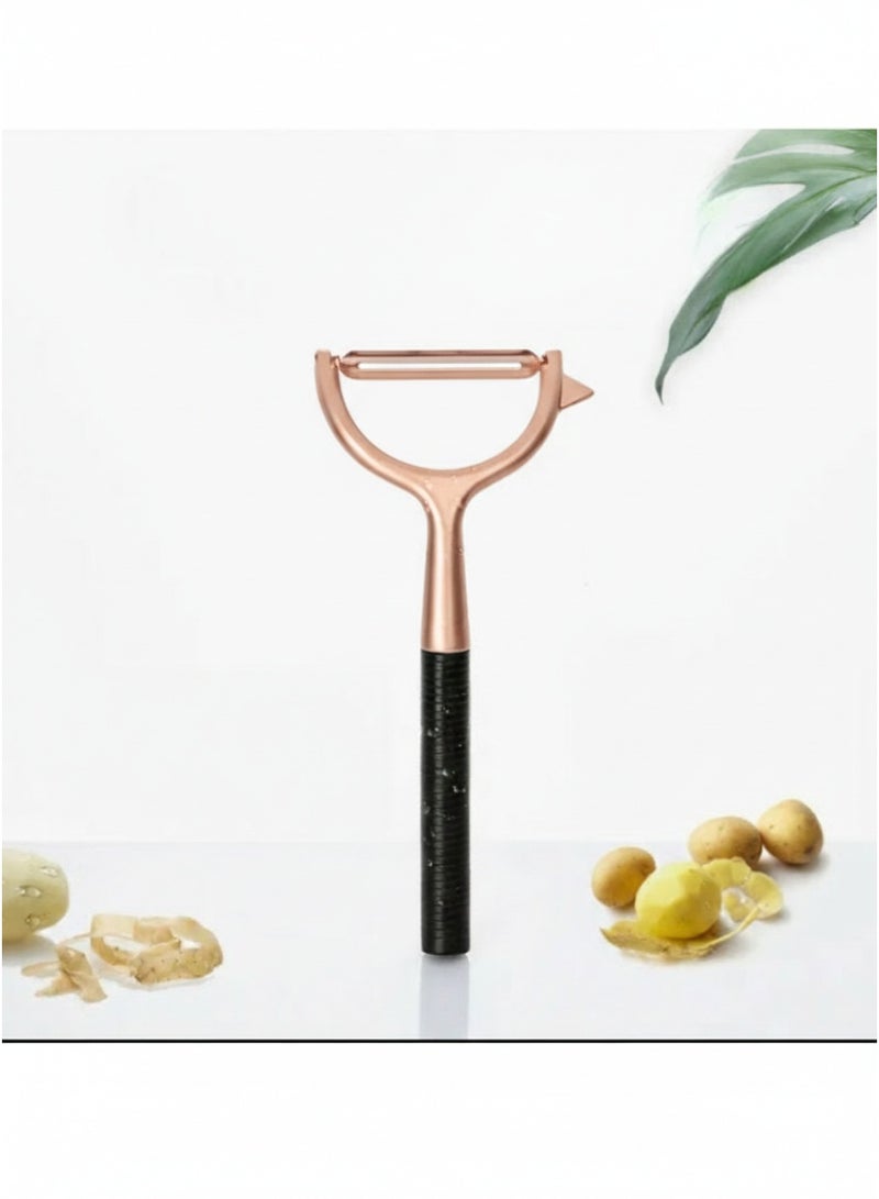 هابي هوم 1 قطعة مقشرة للبطاطس والخضروات والتفاح للمطبخ مقشرة خضروات أصلية بشفرة من الفولاذ الكربوني (الفولاذ المقاوم للصدأ)) - Image 2